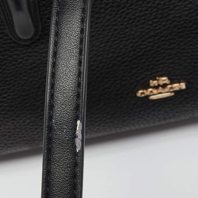 Pre Owned Coach Black Leather Brooklyn Carryall 28 Tote