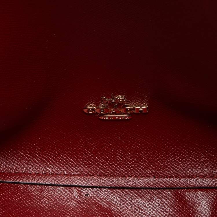 Pre Owned Coach Brown Siganature Coated Canvas and Leather Tote