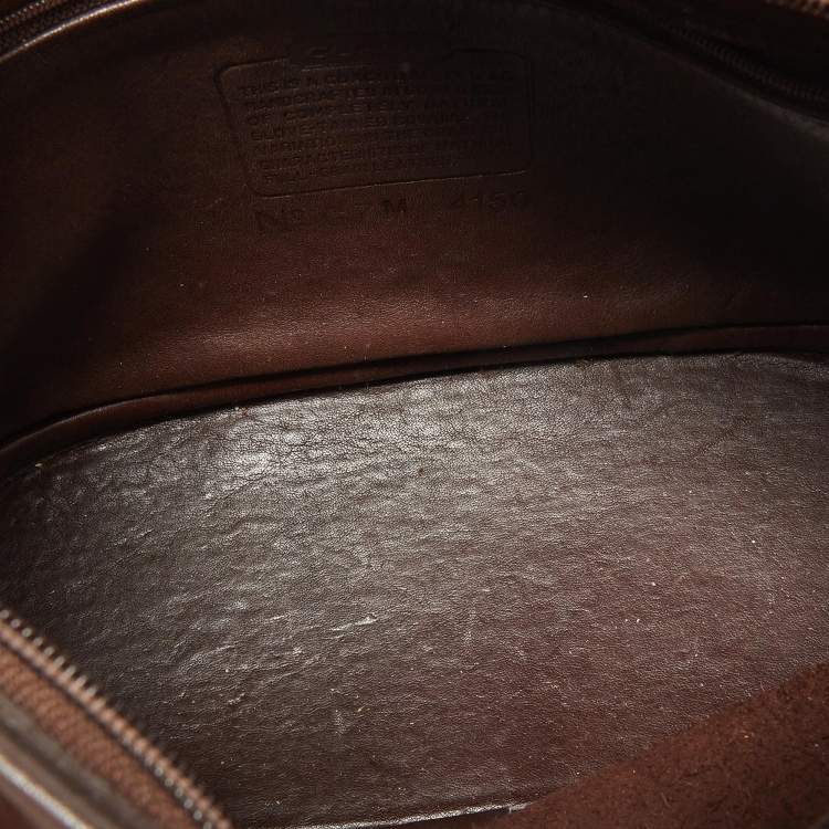 Pre Owned Coach Brown Leather Vintage Flap Crossbody Bag