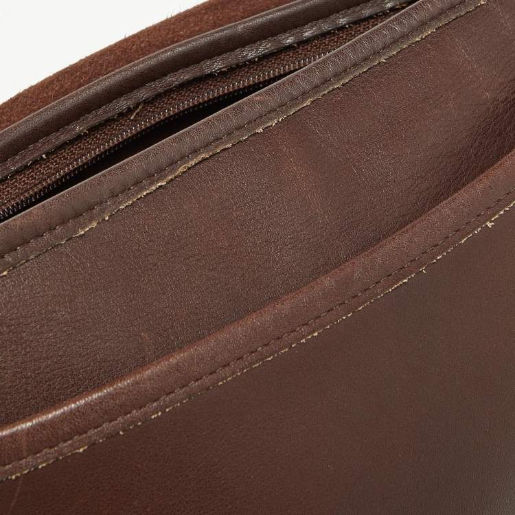 Pre Owned Coach Brown Leather Vintage Flap Crossbody Bag