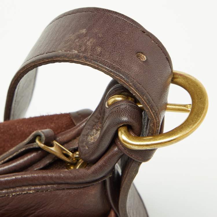 Pre Owned Coach Brown Leather Vintage Flap Crossbody Bag