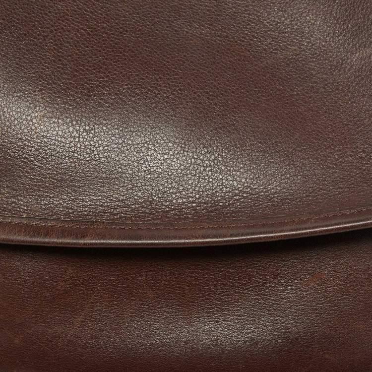Pre Owned Coach Brown Leather Vintage Flap Crossbody Bag