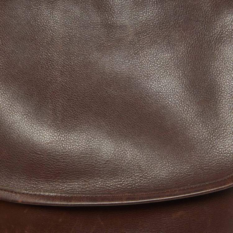 Pre Owned Coach Brown Leather Vintage Flap Crossbody Bag