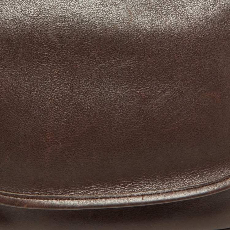 Pre Owned Coach Brown Leather Vintage Flap Crossbody Bag