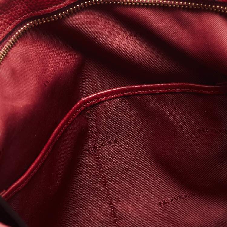 Pre Owned Coach Red Leather Crossbody Bag