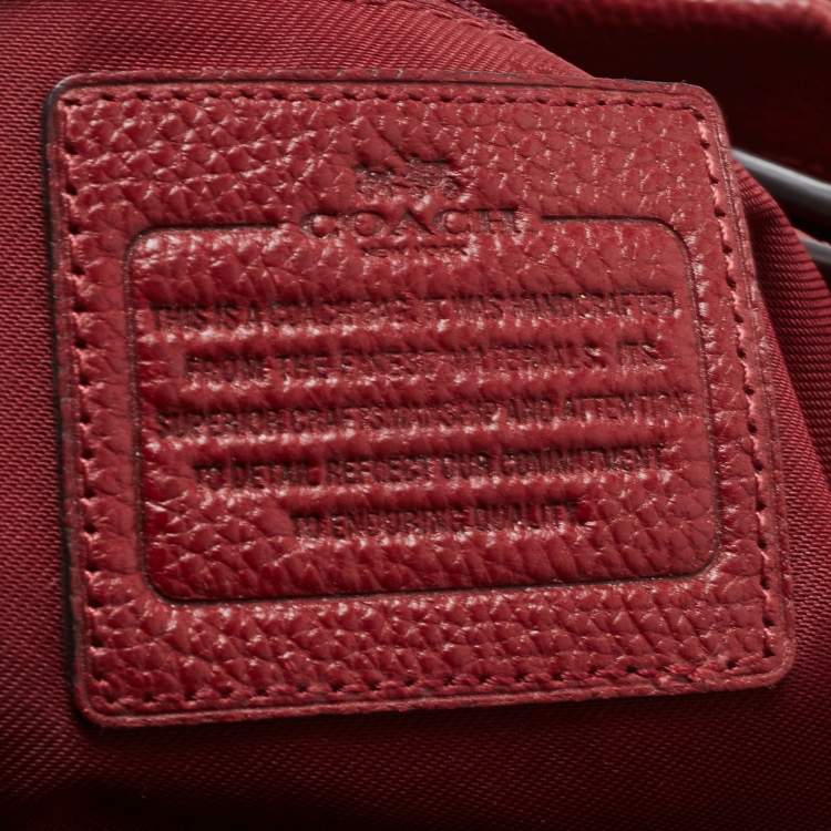 Pre Owned Coach Red Leather Crossbody Bag