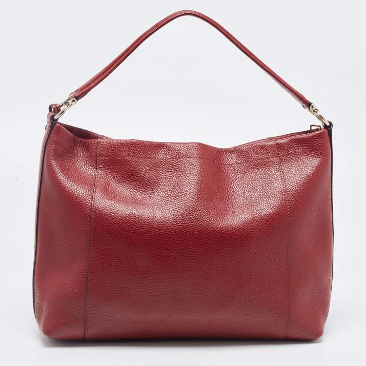 Pre Owned Coach Red Leather Crossbody Bag