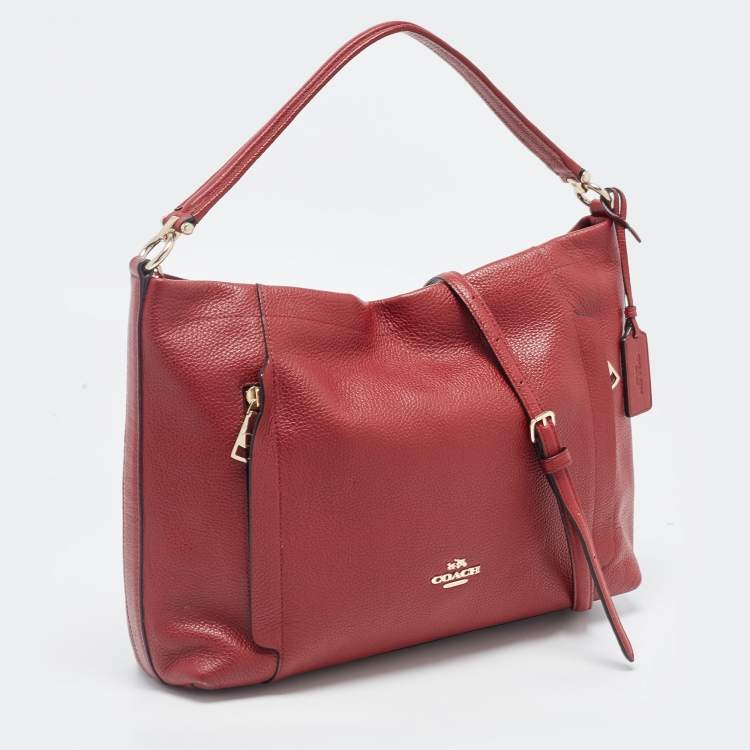 Pre Owned Coach Red Leather Crossbody Bag