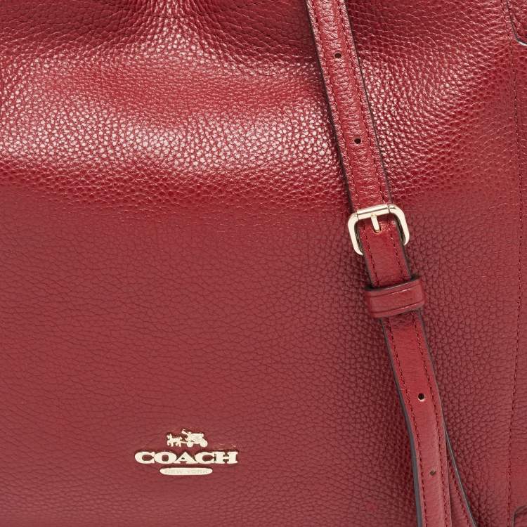 Pre Owned Coach Red Leather Crossbody Bag