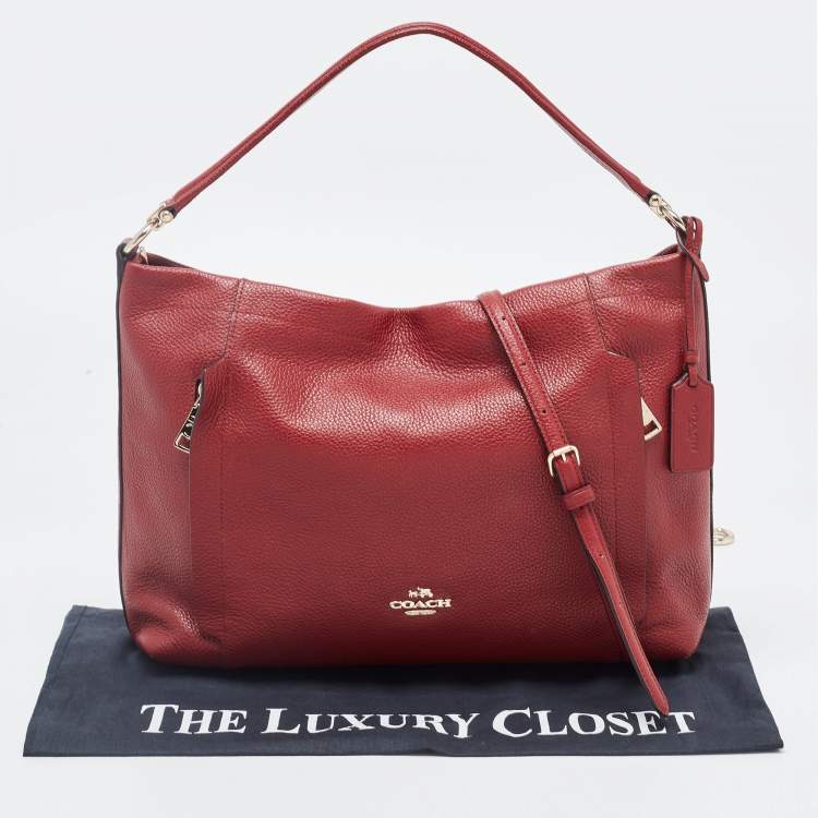 Pre Owned Coach Red Leather Crossbody Bag