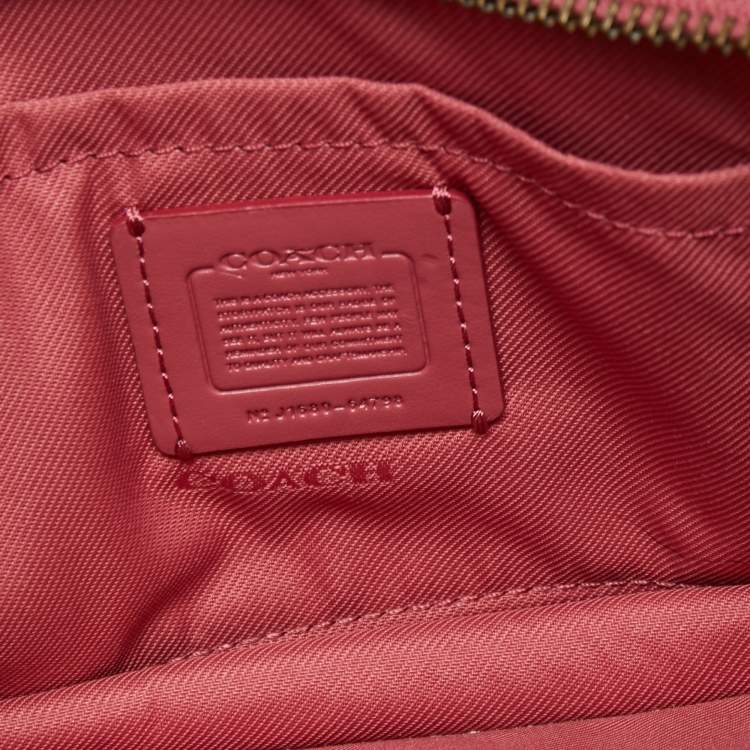 Pre Owned Coach Two Tone Pink Leather Noa Pop Up Crossbody Bag