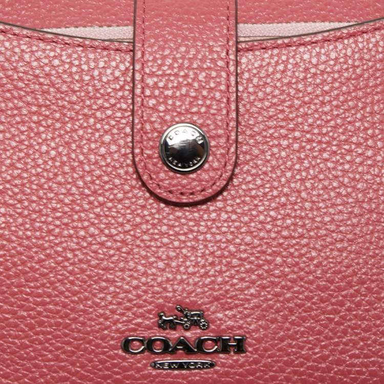 Pre Owned Coach Two Tone Pink Leather Noa Pop Up Crossbody Bag
