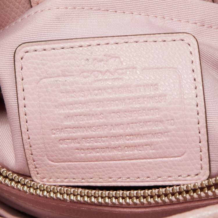Pre Owned Coach Pink Leather Margot Carryall Satchel