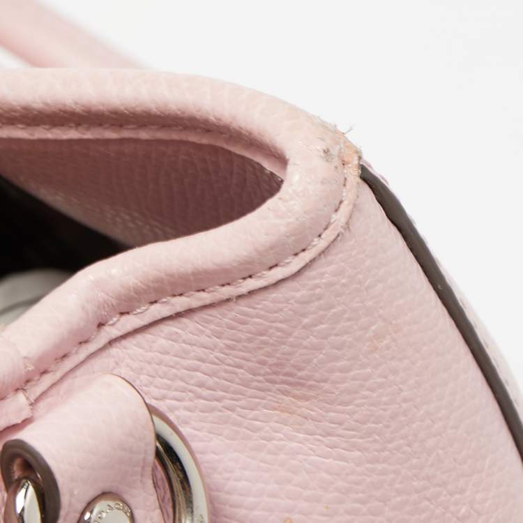 Pre Owned Coach Pink Leather Margot Carryall Satchel