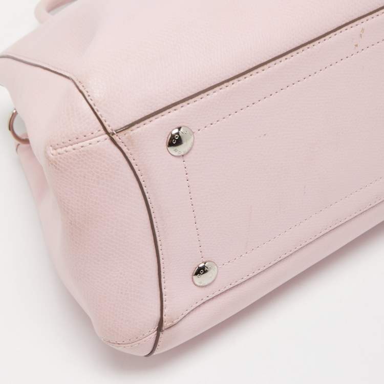 Pre Owned Coach Pink Leather Margot Carryall Satchel