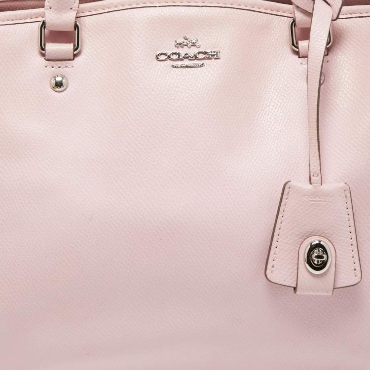 Pre Owned Coach Pink Leather Margot Carryall Satchel
