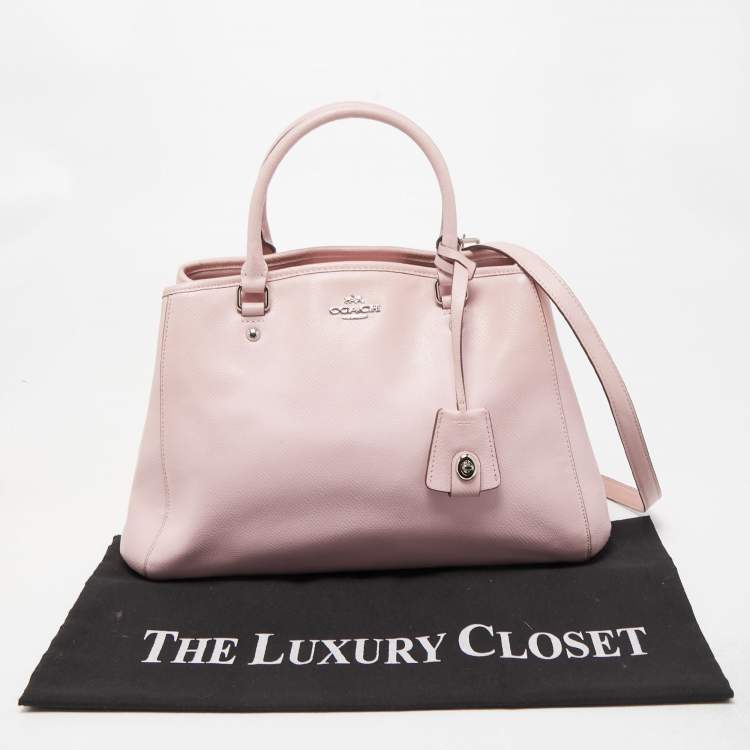 Pre Owned Coach Pink Leather Margot Carryall Satchel