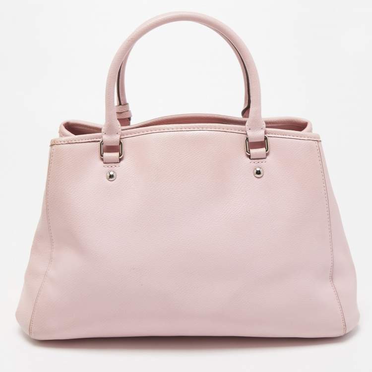 Pre Owned Coach Pink Leather Margot Carryall Satchel