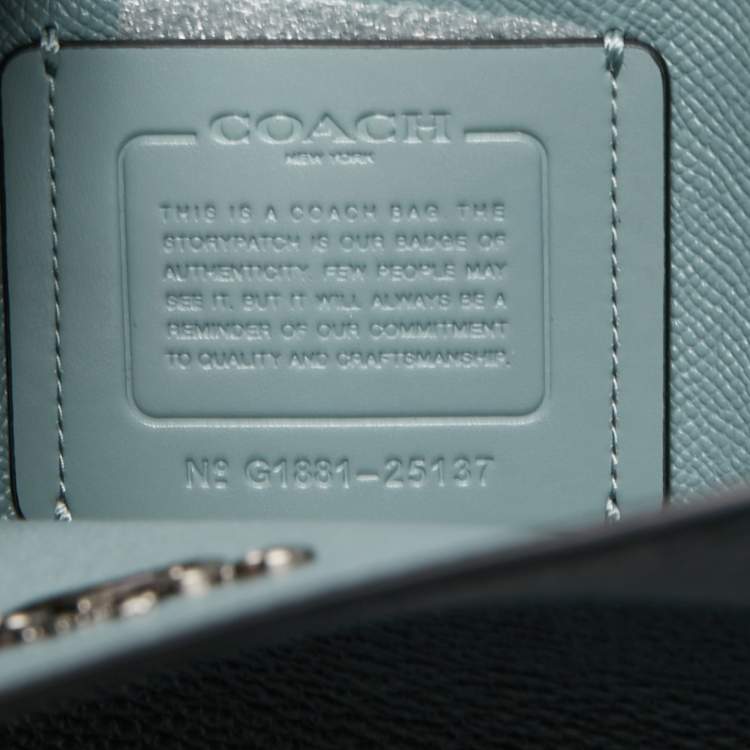 Pre Owned Coach Dark Teal Grained Leather Charlie Carryall Satchel