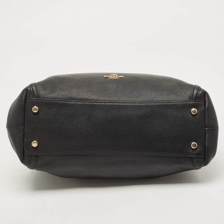 Pre Owned Coach Black Leather Turnlock Edie Shoulder Bag