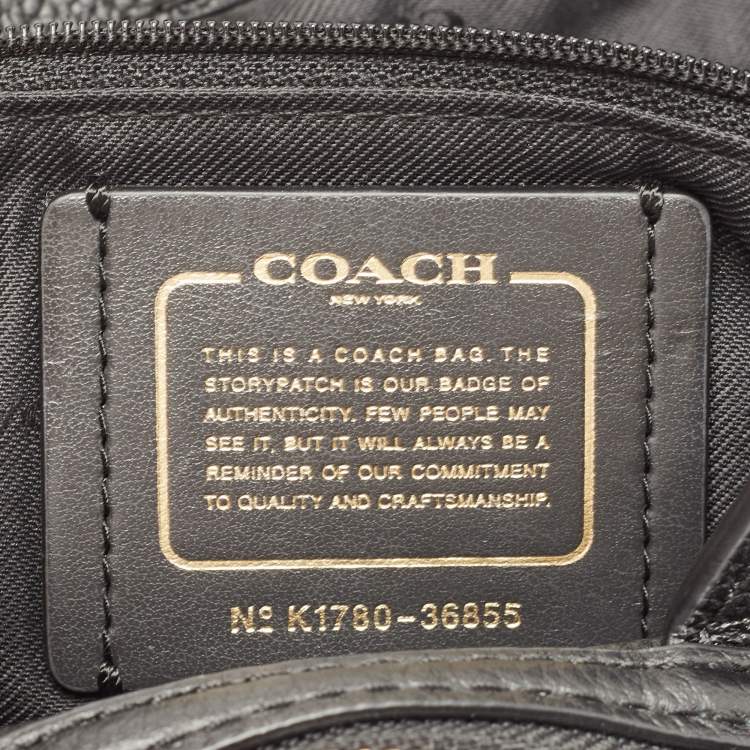 Pre Owned Coach Black Leather Turnlock Edie Shoulder Bag