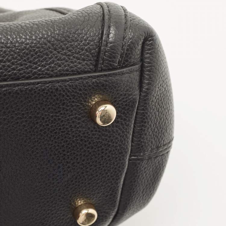Pre Owned Coach Black Leather Turnlock Edie Shoulder Bag