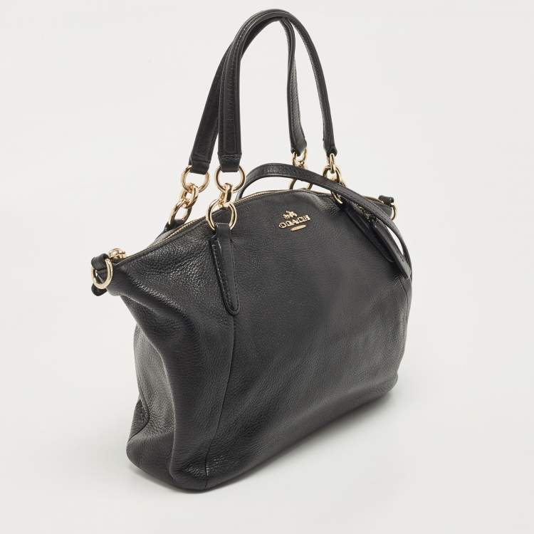 Pre Owned Coach Black Leather Small Kelsey Satchel