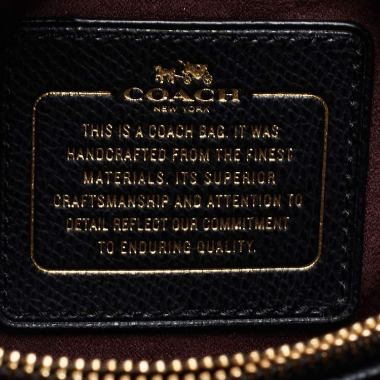 Pre Owned Coach Dark Brown/Black Signature Coated Canvas and Leather Margot Satchel