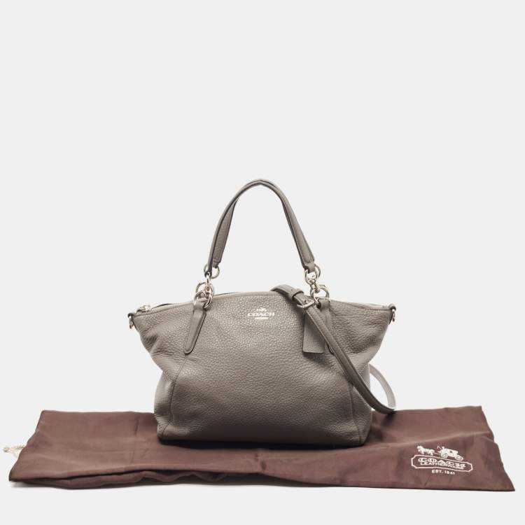Pre Owned Coach Grey Leather Small Kelsey Satchel