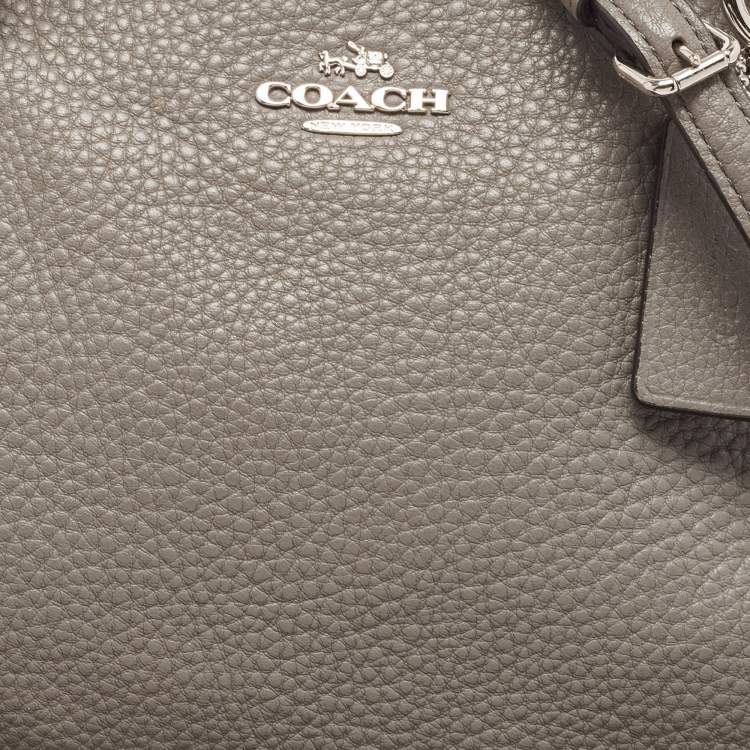 Pre Owned Coach Grey Leather Small Kelsey Satchel