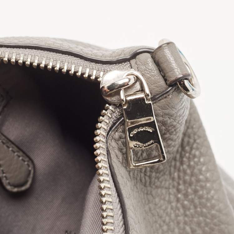 Pre Owned Coach Grey Leather Small Kelsey Satchel