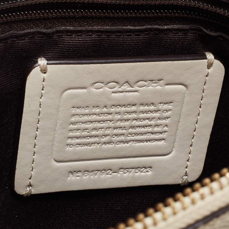 Pre Owned Coach Cream Leather Mini Christie Carryall Double Zip Satchel