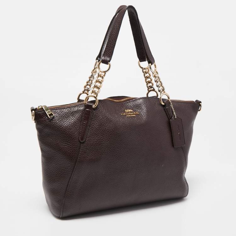 مملوكة مسبقًا Coach Burgundy Leather Small Kelsey Satchel