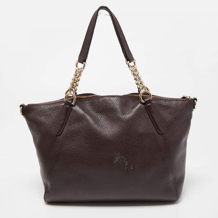 مملوكة مسبقًا Coach Burgundy Leather Small Kelsey Satchel