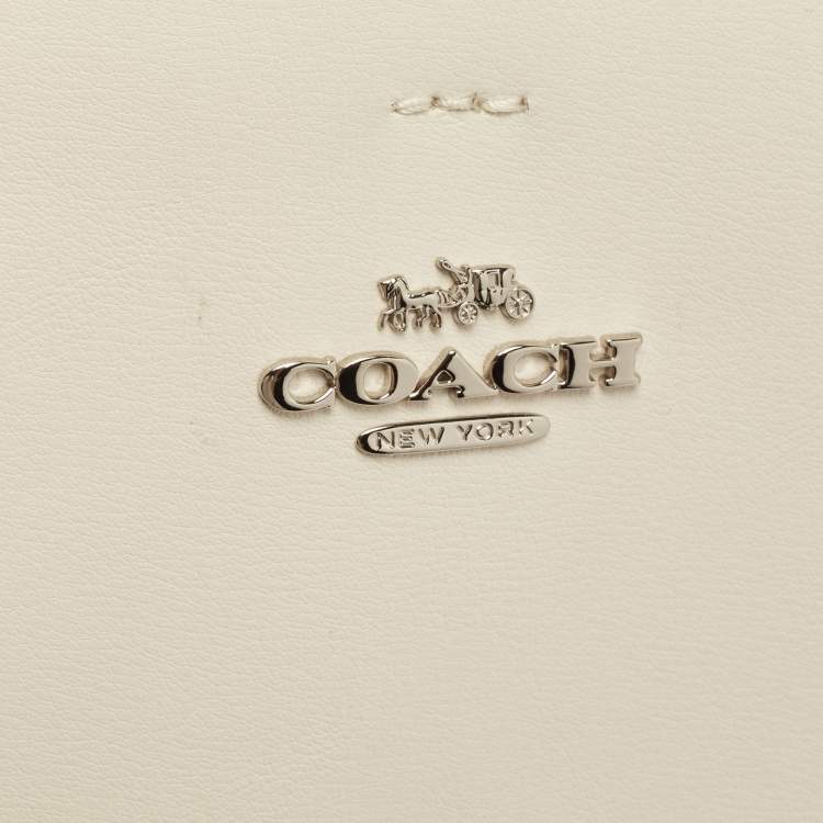 Pre Owned Coach Off-White Leather Avenue Tote