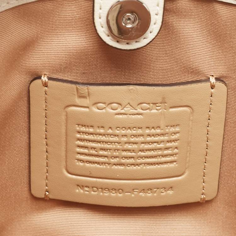 Pre Owned Coach Off-White Leather Avenue Tote