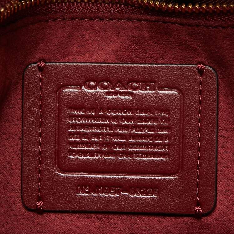 Pre Owned Coach Burgundy Quilted Leather Kat Saddle Shoulder Bag