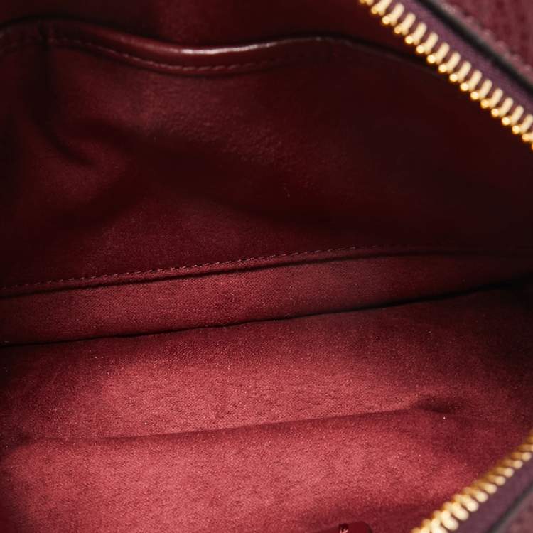Pre Owned Coach Burgundy Quilted Leather Kat Saddle Shoulder Bag
