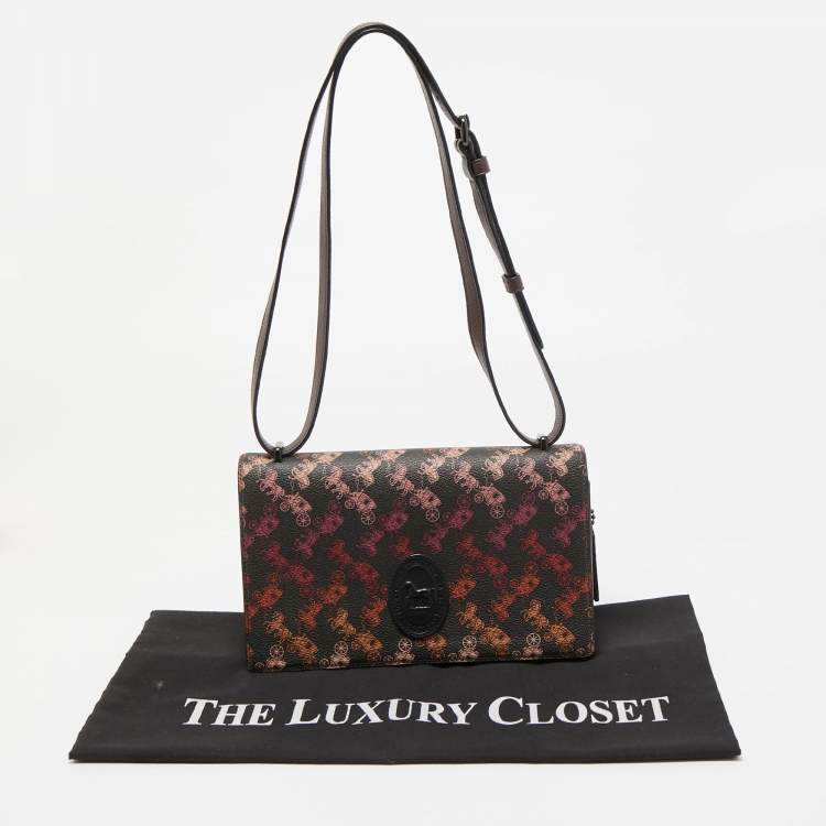 مملوكة مسبقًا Coach Multicolor Horse And Carriage Print Coated Canvas And Leather Camille Crossbody Bag