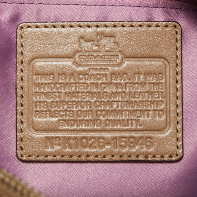 Pre Owned Coach Multicolor Op Art Signature Satin and Leather Madison Satchel