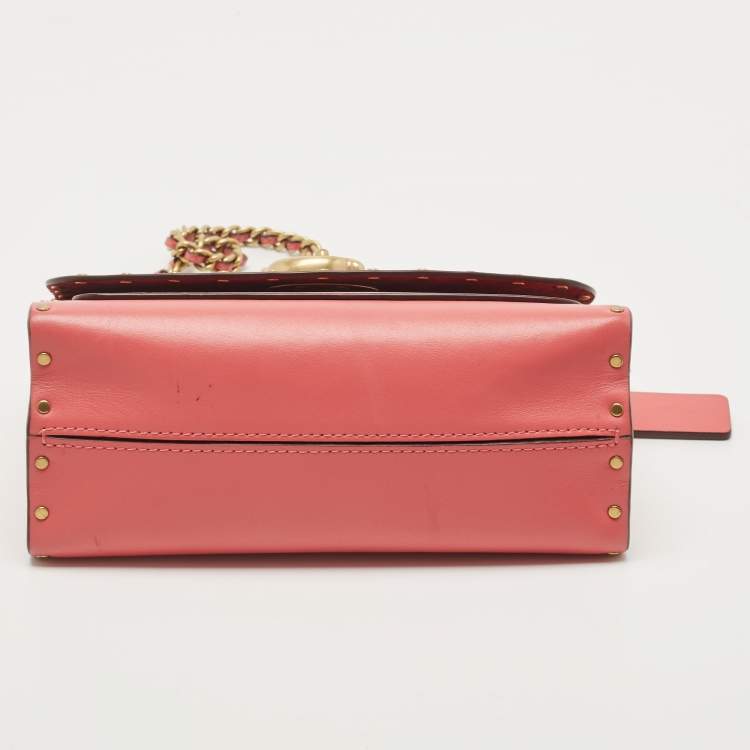 Pre Owned Coach Pink Leather Parker Crossbody Bag