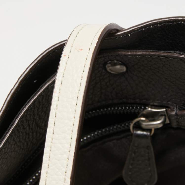 Pre Owned Coach Off White Leather Bandana Rivets Shopper Tote