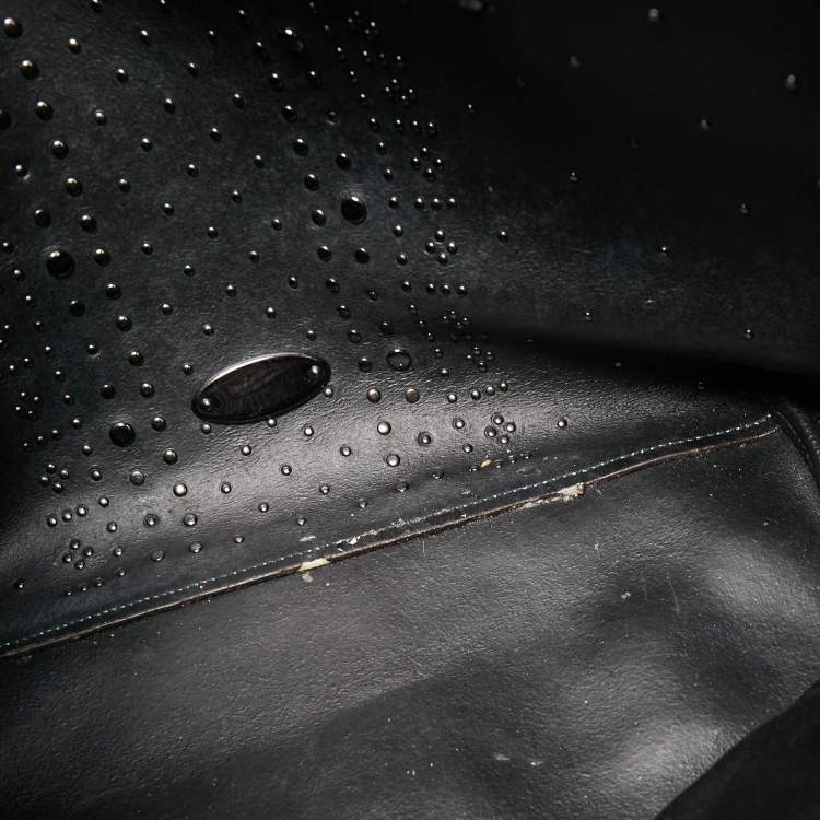 Pre Owned Coach Off White Leather Bandana Rivets Shopper Tote