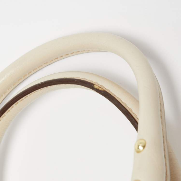 Pre Owned Coach Beige Signature Coated Canvas and Leather Heritage Satchel 