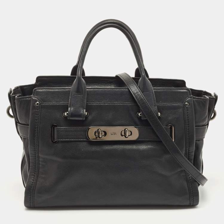 Coach swagger hot sale carryall black