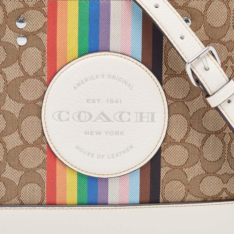 Pre Owned Coach Multicolor Signature Canvas and Leather Dempsey Tote