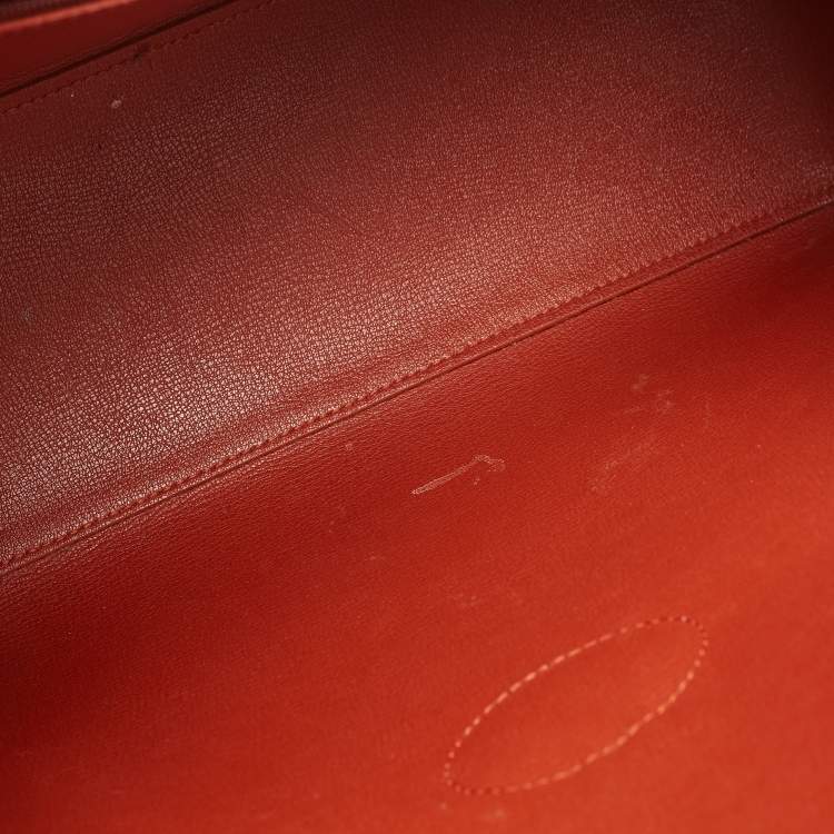 Pre Owned Longchamp Black/Rust Leather Roseau Tote