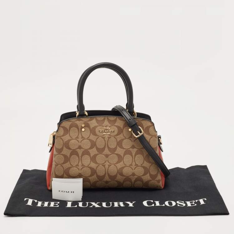 Pre Owned Coach Multicolor Signature Coated Canvas and Leather Mini Lillie Carryall Satchel