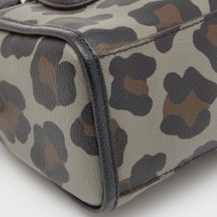 Pre Owned Coach Multicolor Leopard Print Coated Canvas and Leather Baby Bennett Bag