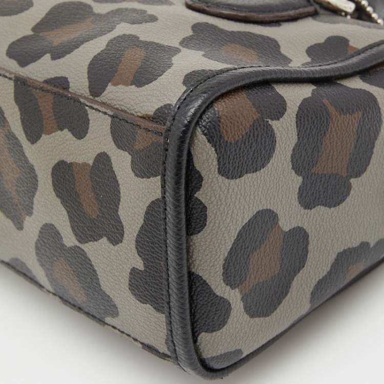 Pre Owned Coach Multicolor Leopard Print Coated Canvas and Leather Baby Bennett Bag